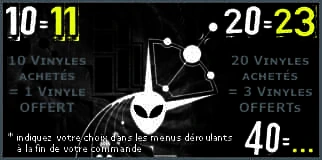 Programme de fidélité, 1 disque offert pour 10 achetés, 3 pour 20, ...